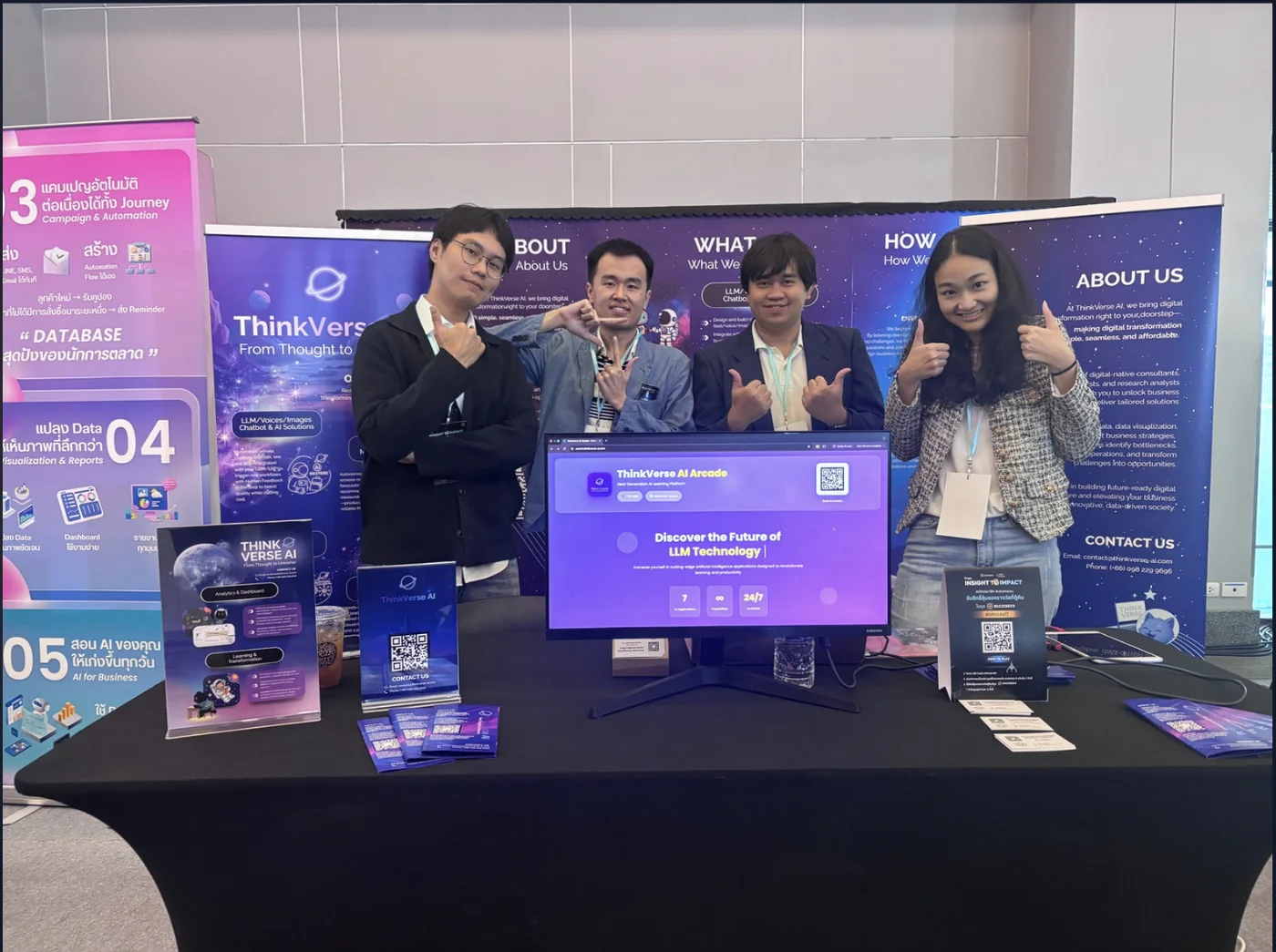The ThinkVerse AI team at their exhibition booth